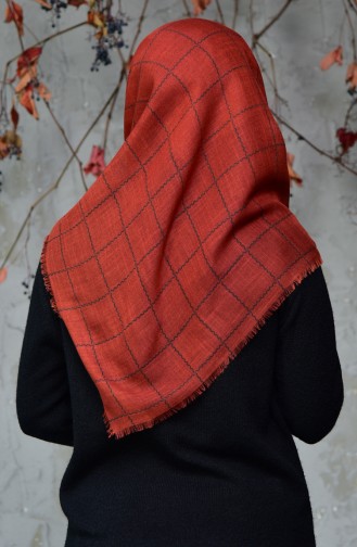 Square Patterned Flamed Cotton Scarf 2122-13 Tile 2122-13