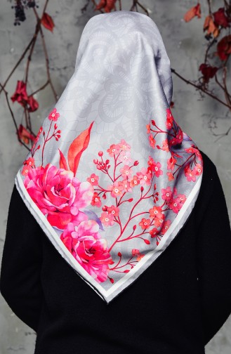 Desenli Twill Eşarp 95233-03 Siyah