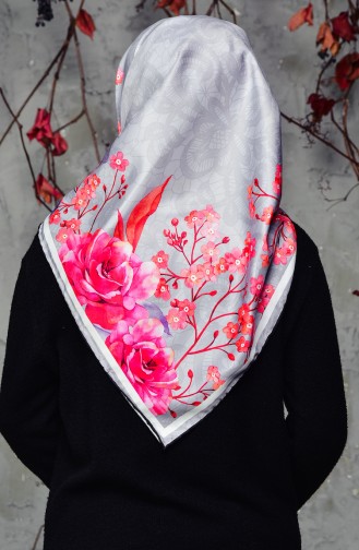 Desenli Twill Eşarp 95233-03 Siyah