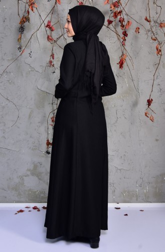 Hijab Mantel mit Stickerei 61260-01 Schwarz 61260-01