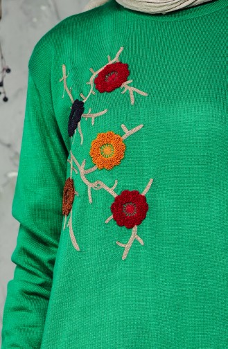 Knitwear Embroidered Sweater 9580-03 Green 9580-03