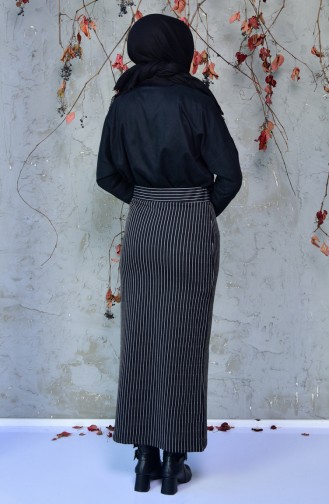 Striped Pencil Skirt 5962-01 Black 5962-01