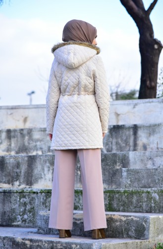 Hooded Padded Cote 0108-04 Cream 0108-04
