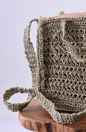 Straw Knitted Shoulder Bag 1001-01 Cream 1001-01
