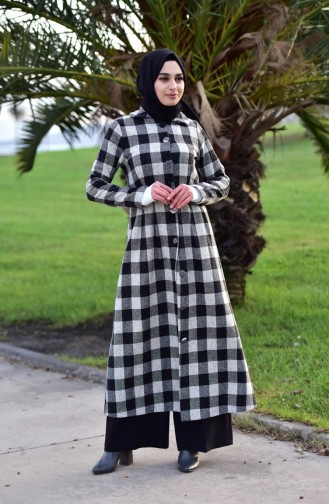 Checkered Cachet Coat 0250-03 Black Cream 0250-03