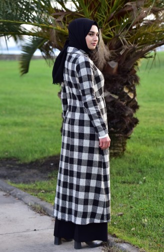 Checkered Cachet Coat 0250-03 Black Cream 0250-03