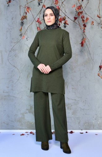 Thin Tricot Tunic Trousers Double Suit 4094-04 Khaki Green 4094-04