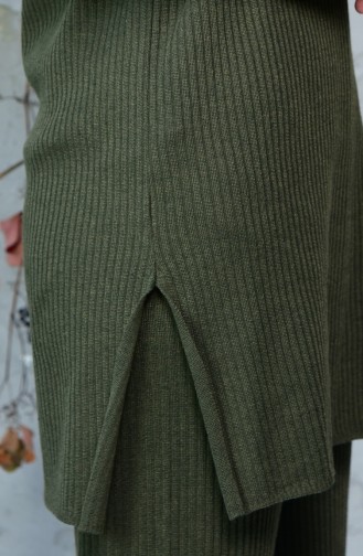 Ensemble Deux Pieces Tunique Pantalon Tricot 4094-04 Vert Khaki 4094-04