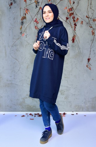 Hooded Sports Tunic 0416-01 Navy Blue 0416-01