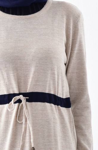 VMODA Patterned Long Sweater 4548-03 Beige 4548-03