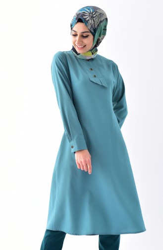 Buttoned Tunic 5006-07 Almond Green 5006-07