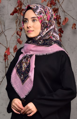 Patterned Flamed Cotton Shawl 2134-13 Powder 2134-13