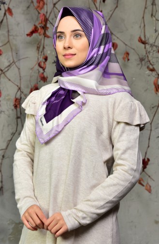 Patterned Twill Scarf 95231-02 Purple Lilac 95231-02