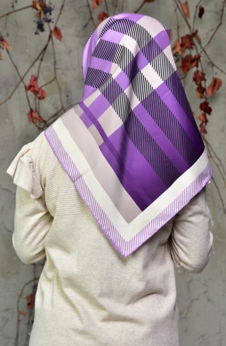 Patterned Twill Scarf 95231-02 Purple Lilac 95231-02