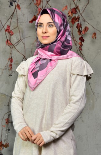 Patterned Twill Scarf 95231-06 Pink Smoked coloured 95231-06