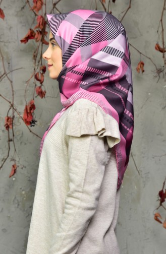 Patterned Twill Scarf 95231-06 Pink Smoked coloured 95231-06