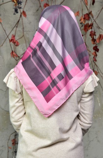 Patterned Twill Scarf 95231-06 Pink Smoked coloured 95231-06