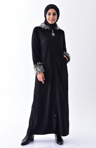 Plush Abaya 99173A-01 Black 99173A-01