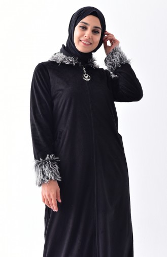 Plush Abaya 99173A-01 Black 99173A-01