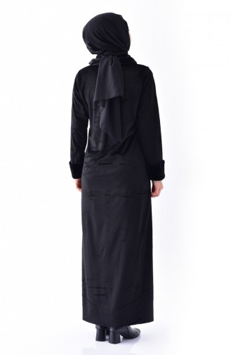 Abaya a Fourrure 99173B-01 Noir 99173B-01