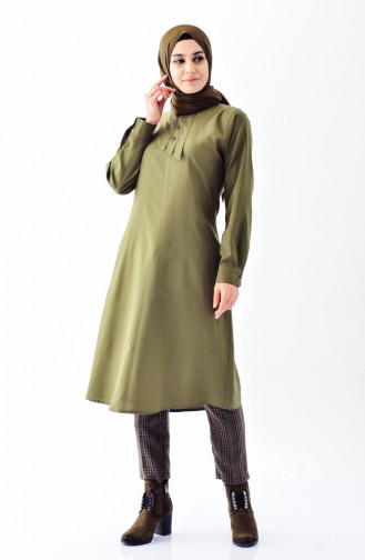 Düğmeli Tunik 5006-02 Haki