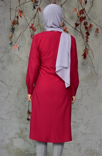 Düğmeli Tunik 5006-05 Mürdüm 5006-05