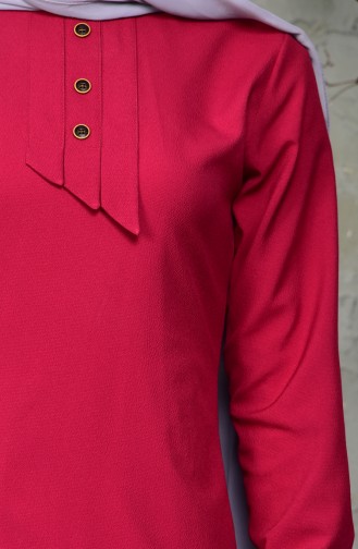 Düğmeli Tunik 5006-05 Mürdüm
