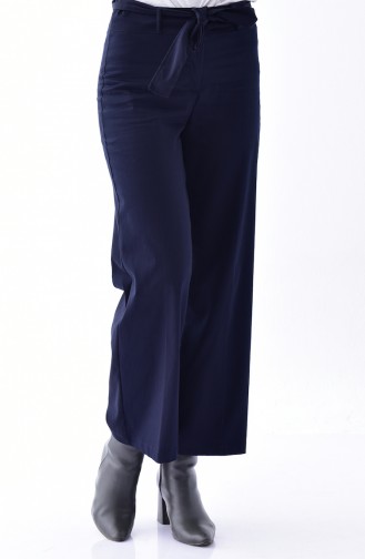 Pantalon Large a Boutons 1016-02 Bleu Marine 1016-02