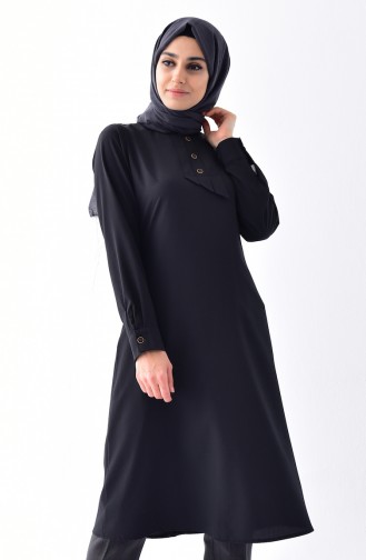 Düğmeli Tunik 5006-03 Siyah