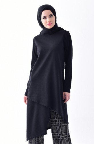 Asymmetrische Tunika 3054-01 Schwarz 3054-01