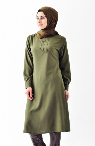 Düğmeli Tunik 5006-01 Yeşil