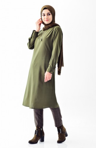 Düğmeli Tunik 5006-01 Yeşil