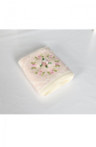 Baumwoll Rose besticktes 30x50 Handtuch  3443-03 Creme Pink 3443-03