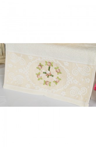 Serviette a Main 30x50 Coton 3443-03 Creme Rose 3443-03