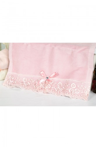 Französische Spitze mit Baumwollschleife 30x50 Handtuch 3457-01 Rosa 3457-01