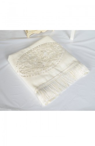 Cotton Applique Tasseled 50x90 Face Towel 3460-03 Cream 3460-03