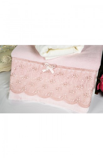 Cotton Pleated Lace 50X90 Face Towels 3461-01 Pink 3461-01