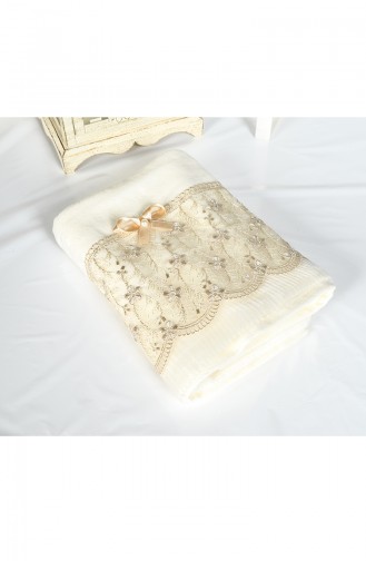 Cotton Pleated Lace 50X90 Face Towels 3461-02 Cream 3461-02