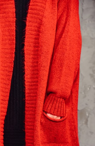 Knitwear Pockets Cardigan 7106-01 Red 7106-01
