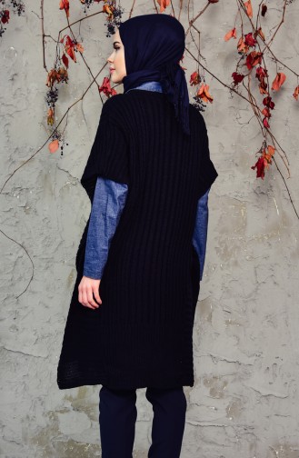 Knitwear Poncho 8052-03 Navy Blue 8052-03