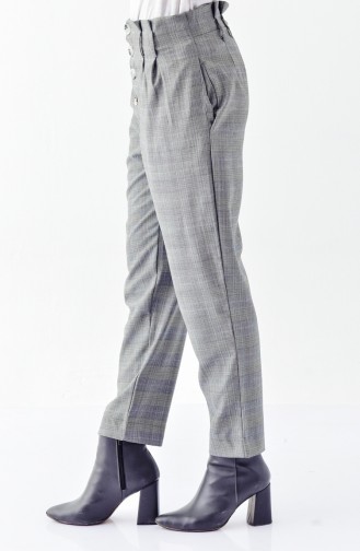 Plaid Straight leg Pants 39507-01 Gray 39507-01