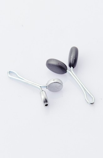 Silver Gray Shawl Scarf Needle 0001-08