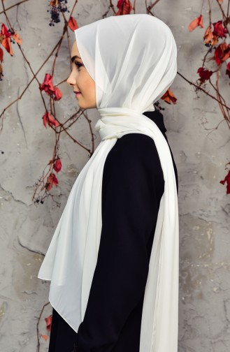 Long Châle Mousseline 50025-11 Creme 50025-11