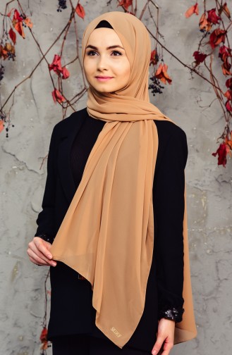 Long Chiffon Shawl 50025-137 Camel 50025-137