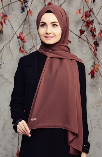 Long Chiffon Shawl 50025-139 Brown 50025-139