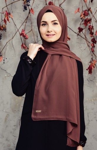 Long Chiffon Shawl 50025-139 Brown 50025-139