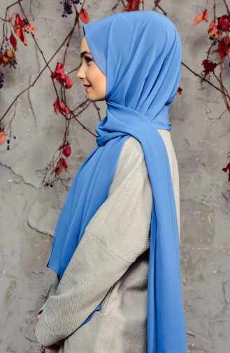 Long Chiffon Shawl 50025-148 İndigo 50025-148