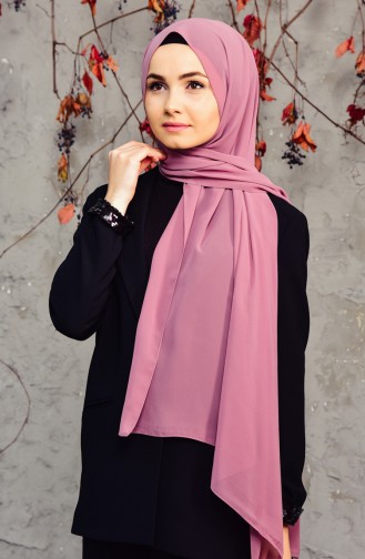 Uzun Şifon Şal 15000-38 Gül Kurusu