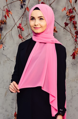 Uzun Şifon Şal 50025-39 Pembe