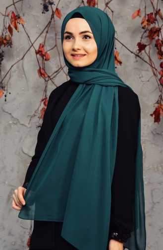 Long Chiffon Shawl 50025-44 Emerald Green 50025-44